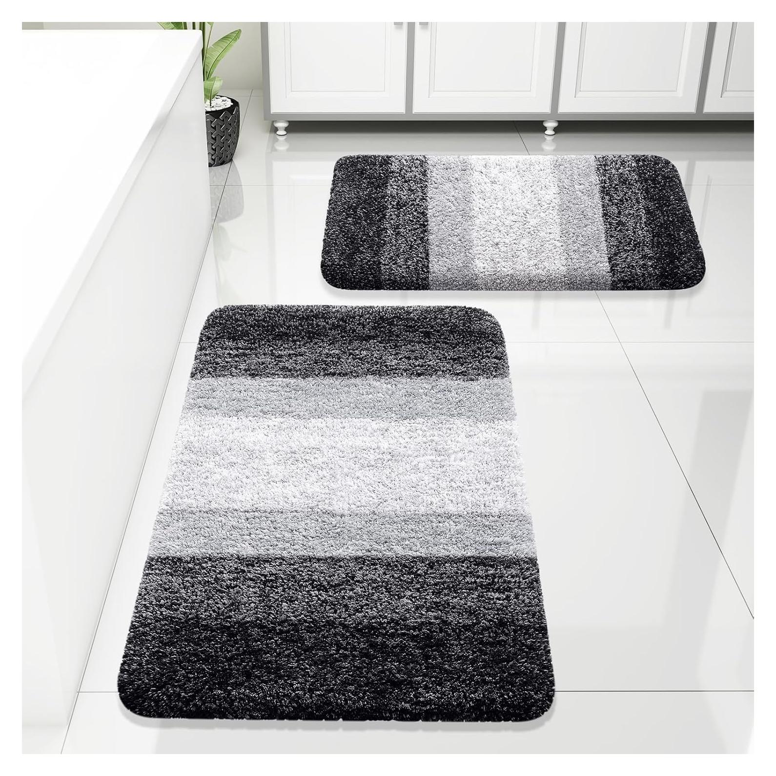 Conjunto de Alfombrillas de Baño Arotive 2 Piezas Microfibra Negro