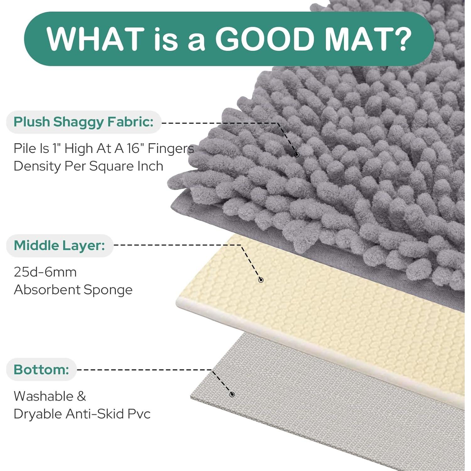 Juego de Alfombrillas de Baño HOMEIDEAS 2 Piezas Antideslizante