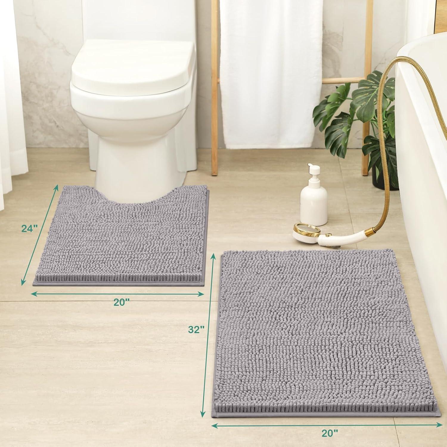 Juego de Alfombrillas de Baño HOMEIDEAS 2 Piezas Antideslizante