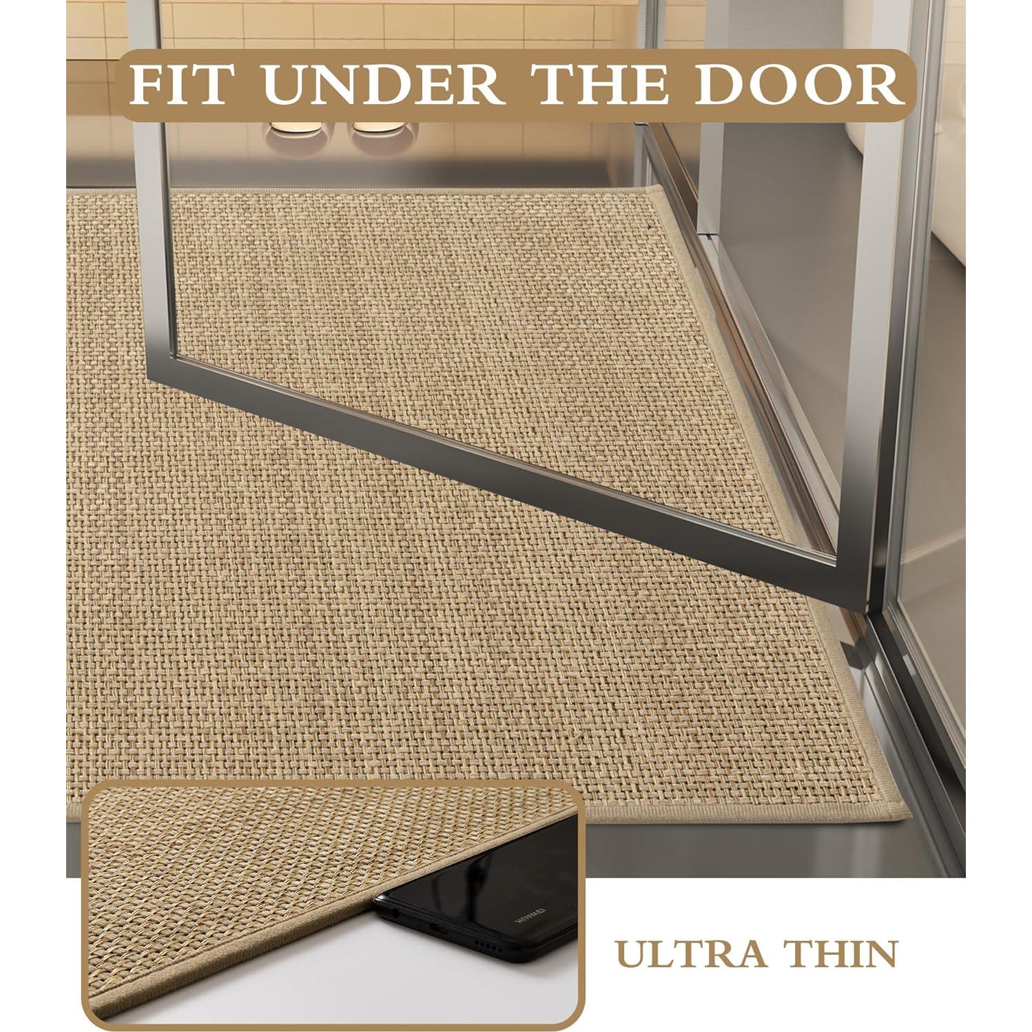 Conjunto de Alfombrillas de Baño YIHOUSE 3 Piezas Beige Antideslizantes