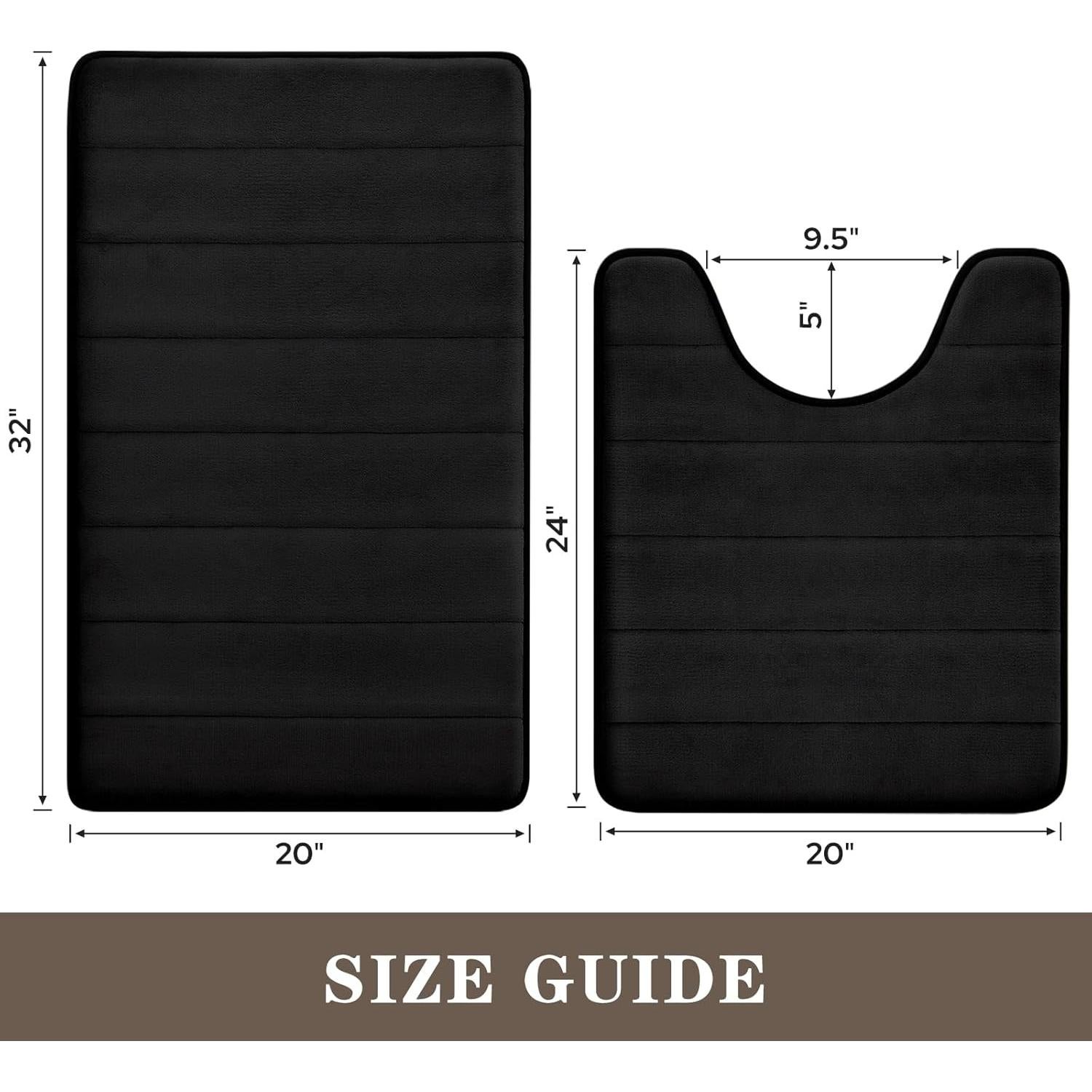 Conjunto de Alfombrillas de Baño BYSURE 2 Piezas Antideslizantes