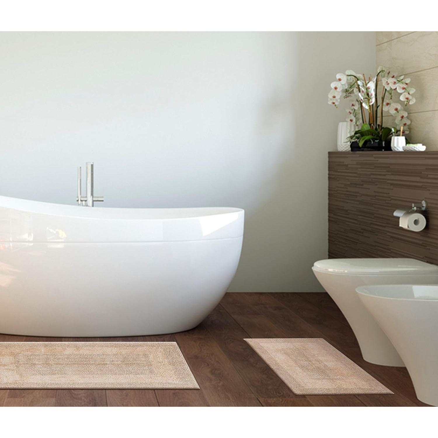 Juego de Alfombrillas de Baño 2 Piezas Beer Valley Algodón Beige