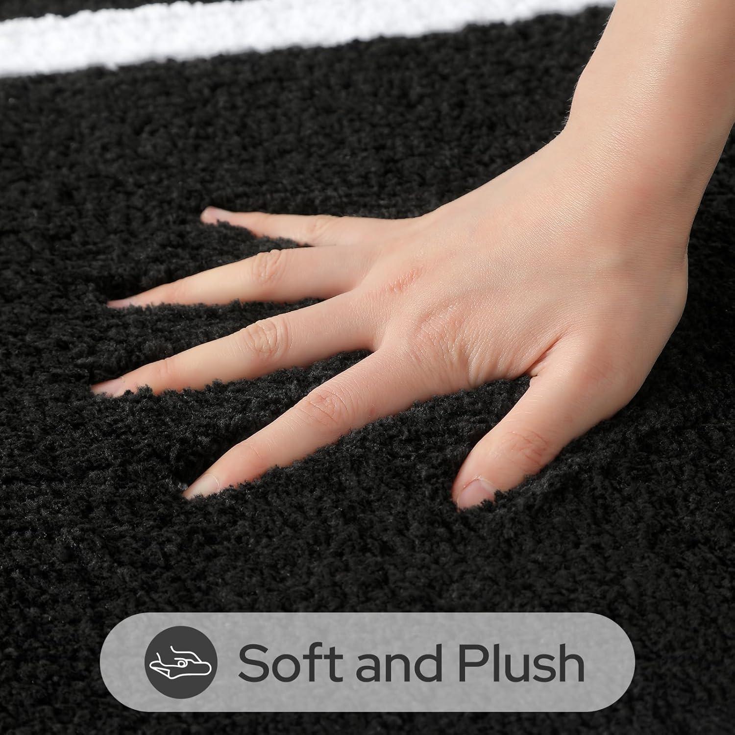 Conjunto de Alfombrillas de Baño HOMEIDEAS 2 Piezas Negro