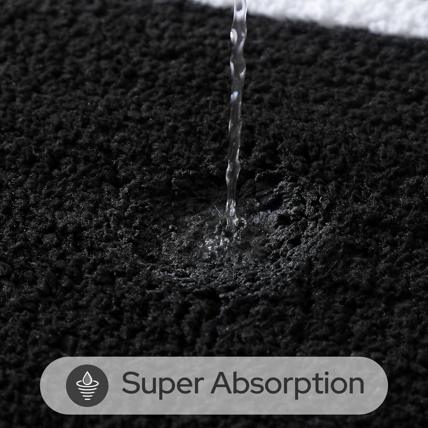 Conjunto de Alfombrillas de Baño HOMEIDEAS 2 Piezas Negro