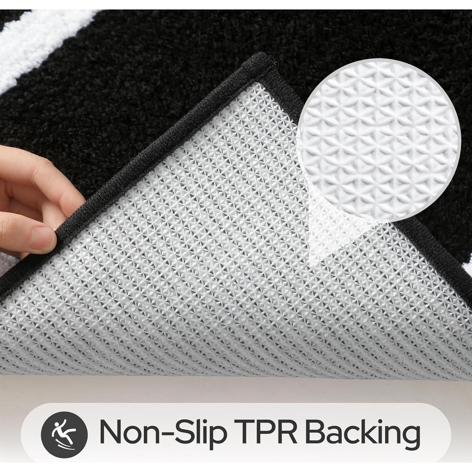 Conjunto de Alfombrillas de Baño HOMEIDEAS 2 Piezas Negro