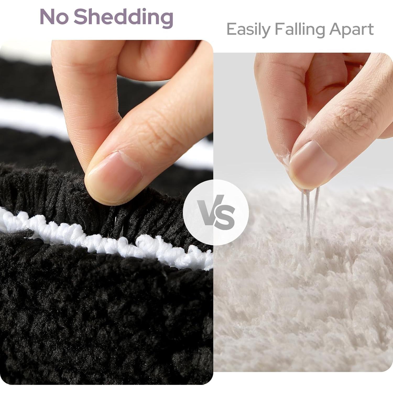 Conjunto de Alfombrillas de Baño HOMEIDEAS 2 Piezas Negro