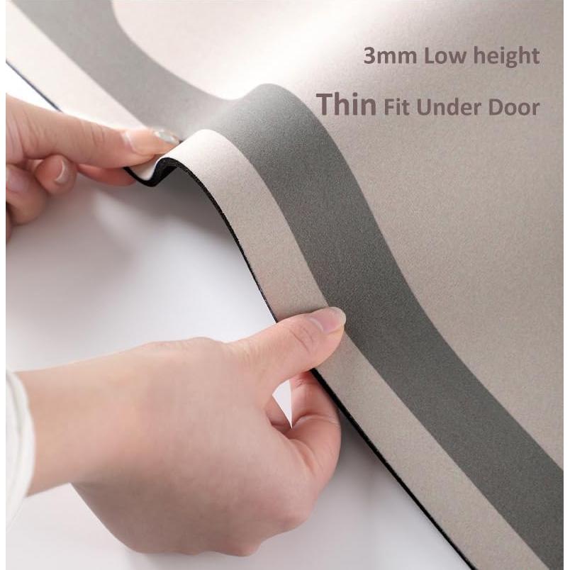 Alfombra de Baño MUGINYU 3 Piezas Antideslizante Negro y Dorado