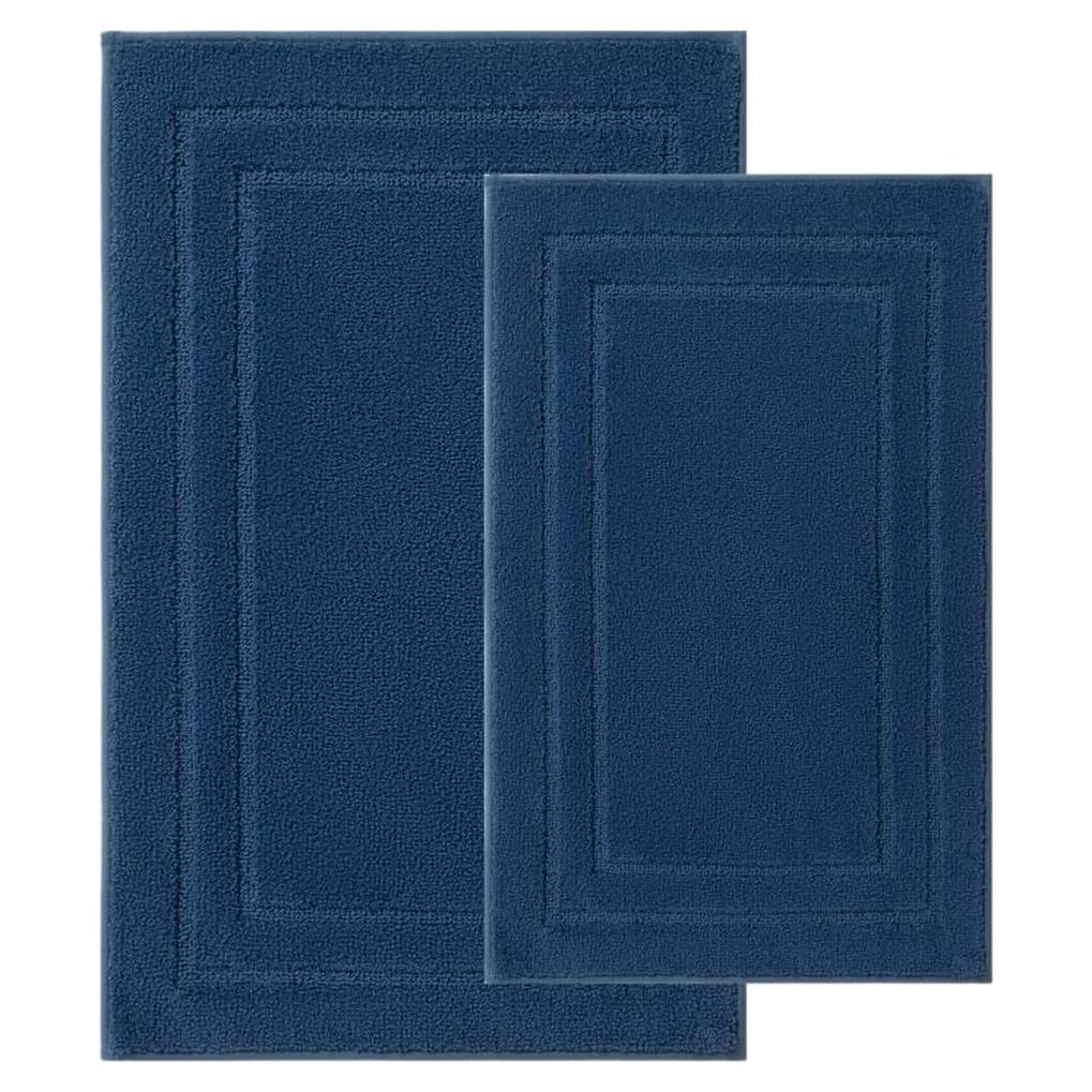 Juego de Alfombrillas de Baño RosPynn 2 Piezas Azul Marino