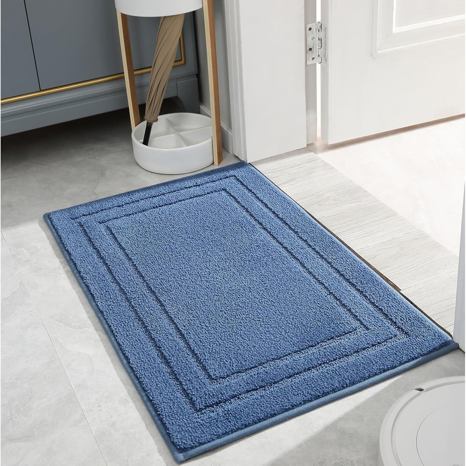 Juego de Alfombrillas de Baño RosPynn 2 Piezas Azul Marino