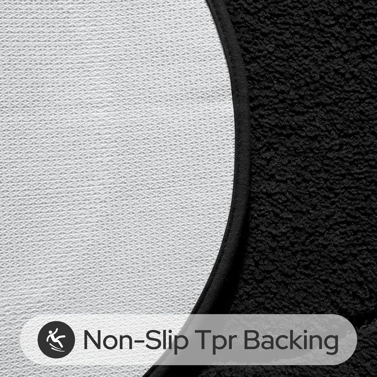 Conjunto de Alfombrillas de Baño HOMEIDEAS 2 Piezas Microfibra Negro