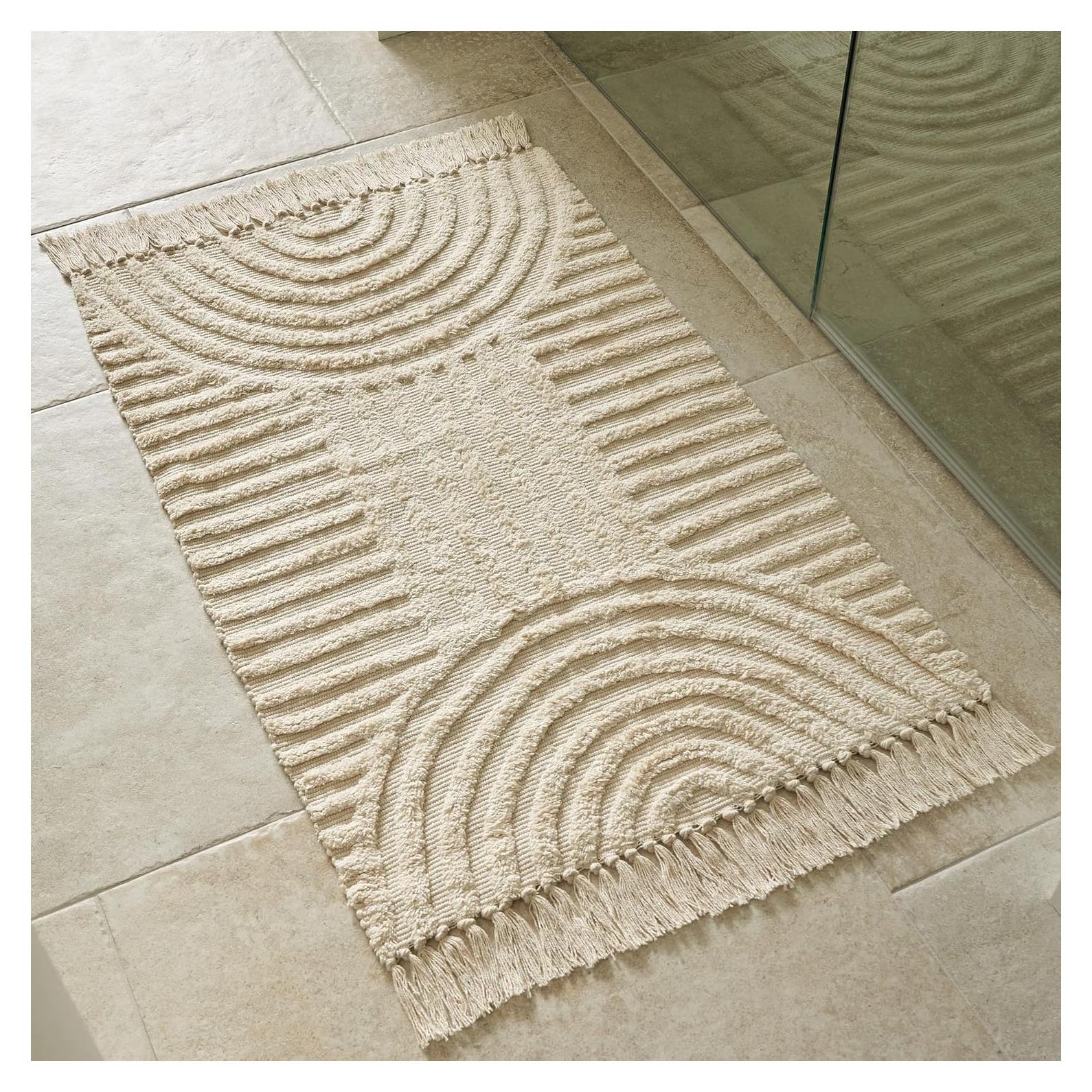 Alfombra de Baño KIBAGA Boho 61x91 cm Antideslizante Lavable