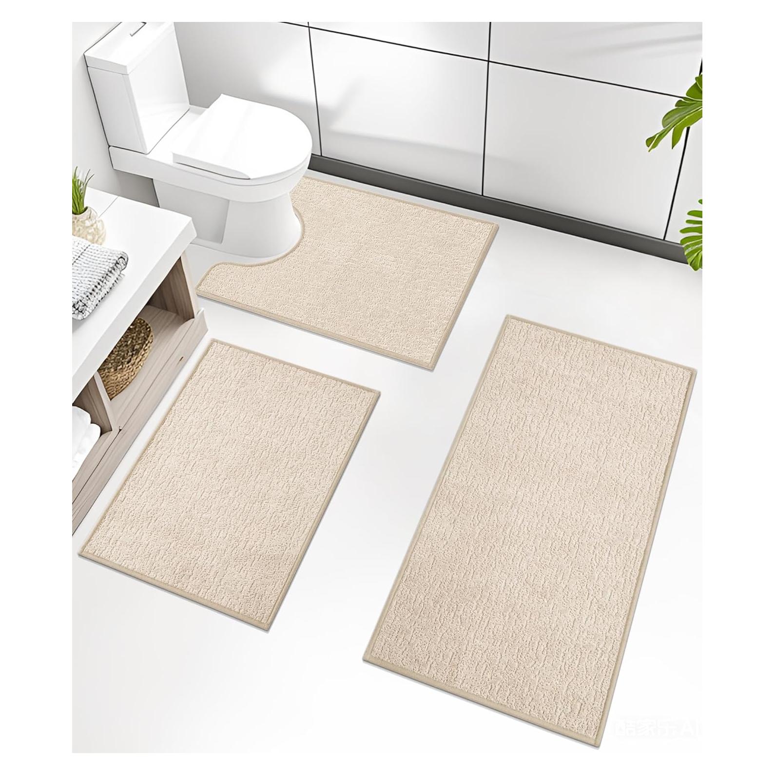 Conjunto de Alfombrillas de Baño Chakme 3 Piezas Beige