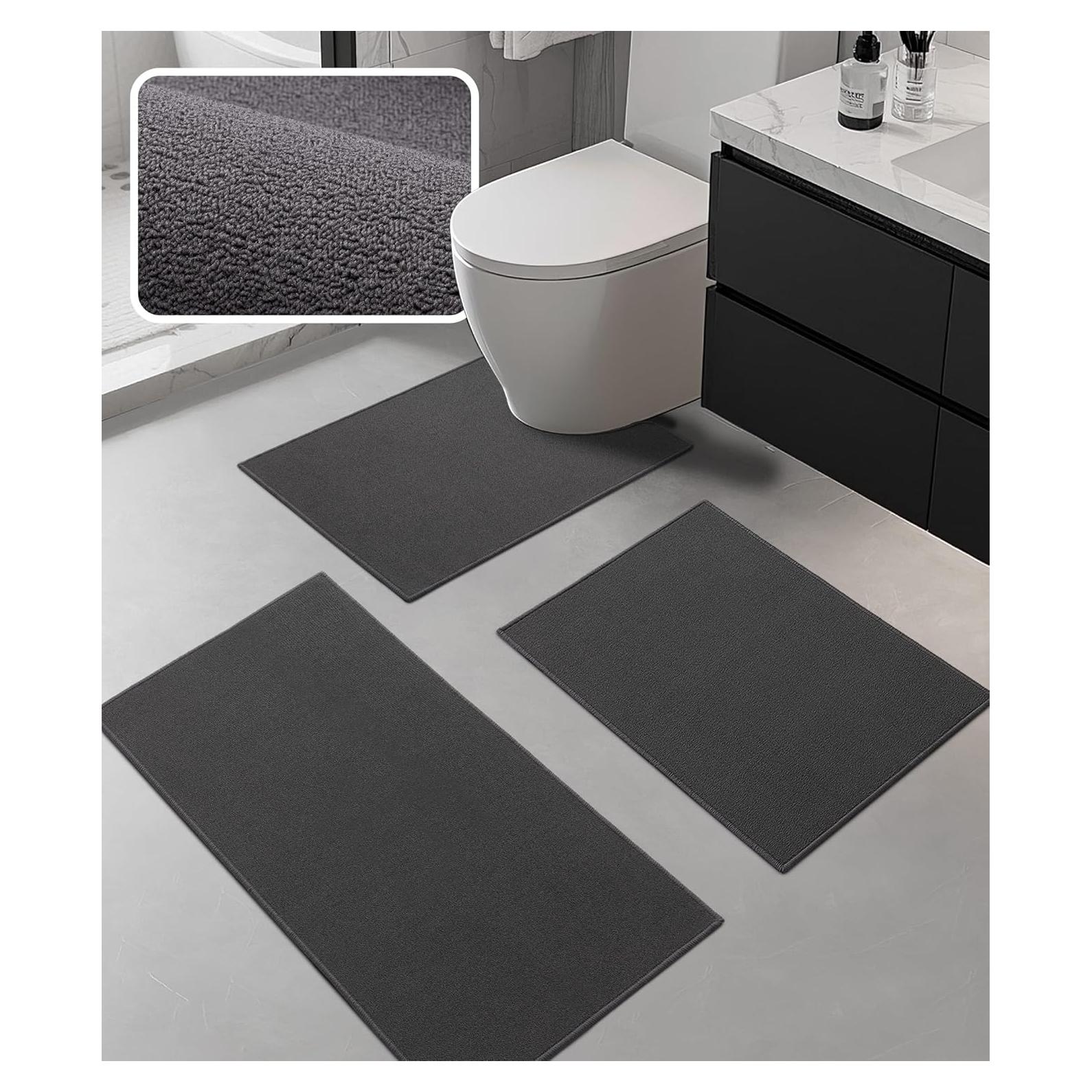 Conjunto de Alfombrillas de Baño YIHOUSE 3 Piezas Antideslizantes
