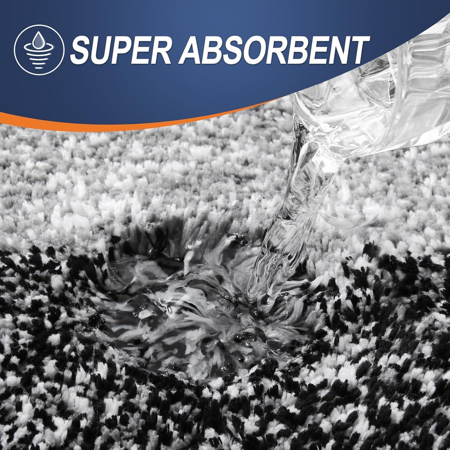 Conjunto de Alfombrillas de Baño OLANLY 3 Piezas Microfibra Negro