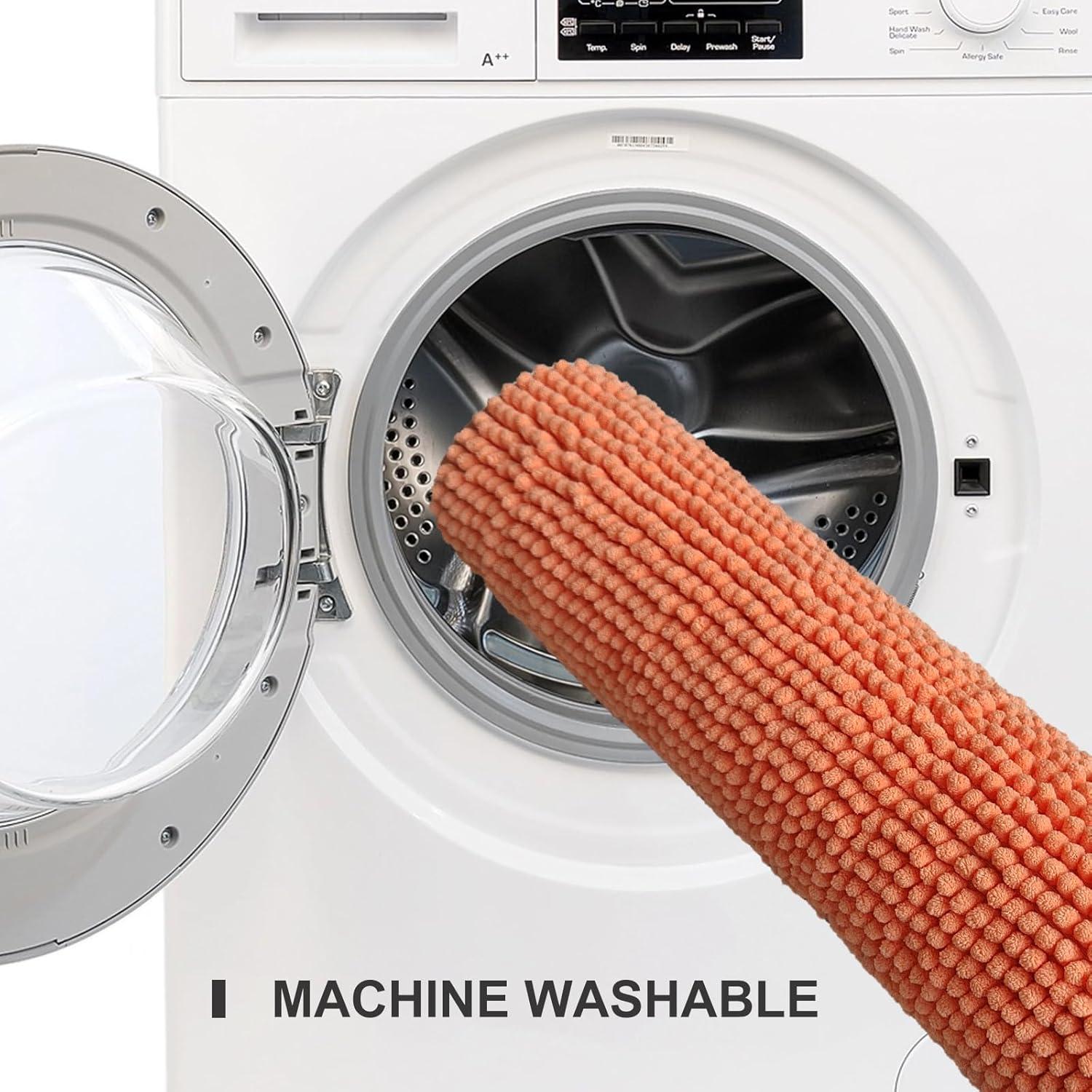 Alfombra de Baño Civkor Chenilla Antideslizante 2 Piezas Coral