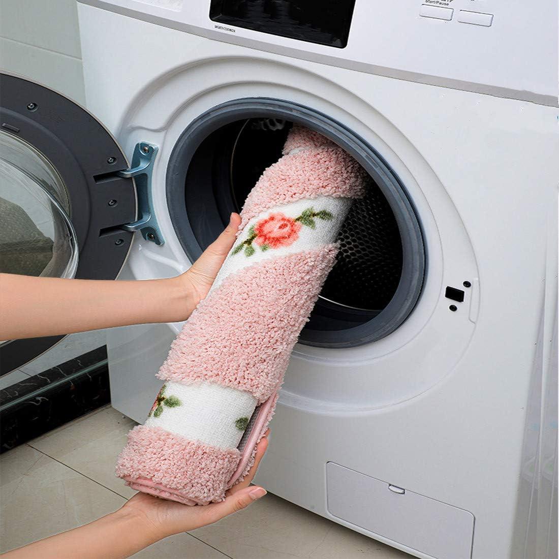 Juego de 2 Alfombrillas de Baño Antideslizantes UKELER Rosa Floral