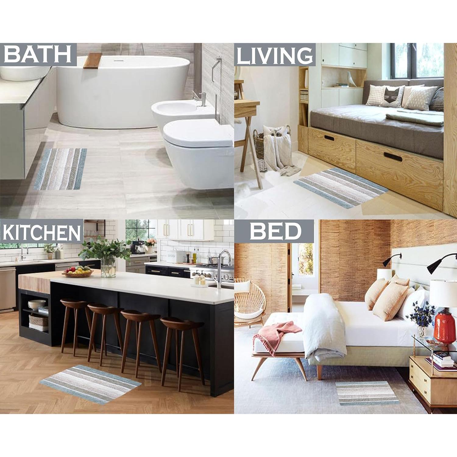 Juego de Alfombrillas de Baño Reversibles The Beer Valley 2 Piezas Algodón 53x81 cm y 43x61 cm