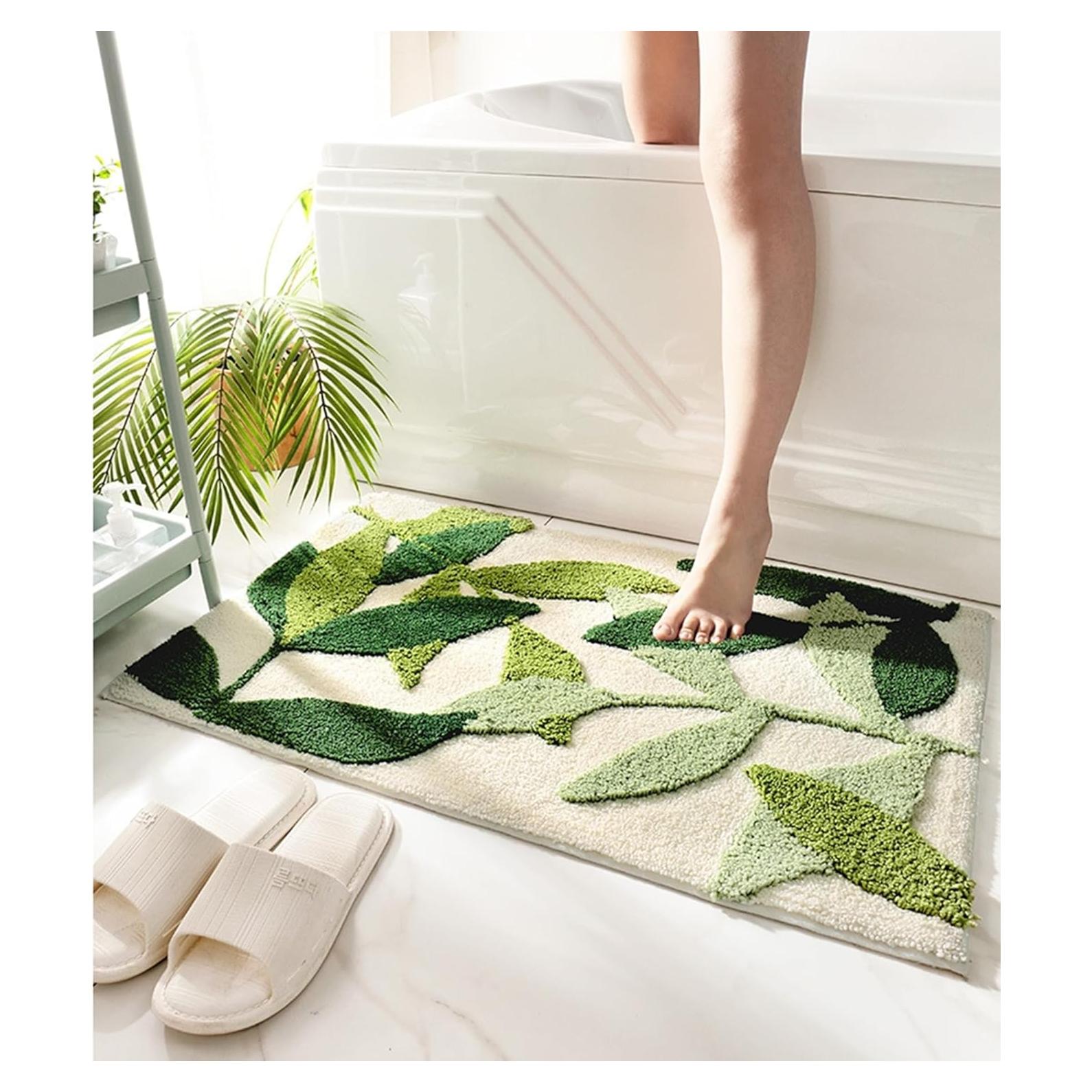 Juego de Alfombrillas de Baño ZGXL 2 Piezas Antideslizante Verde