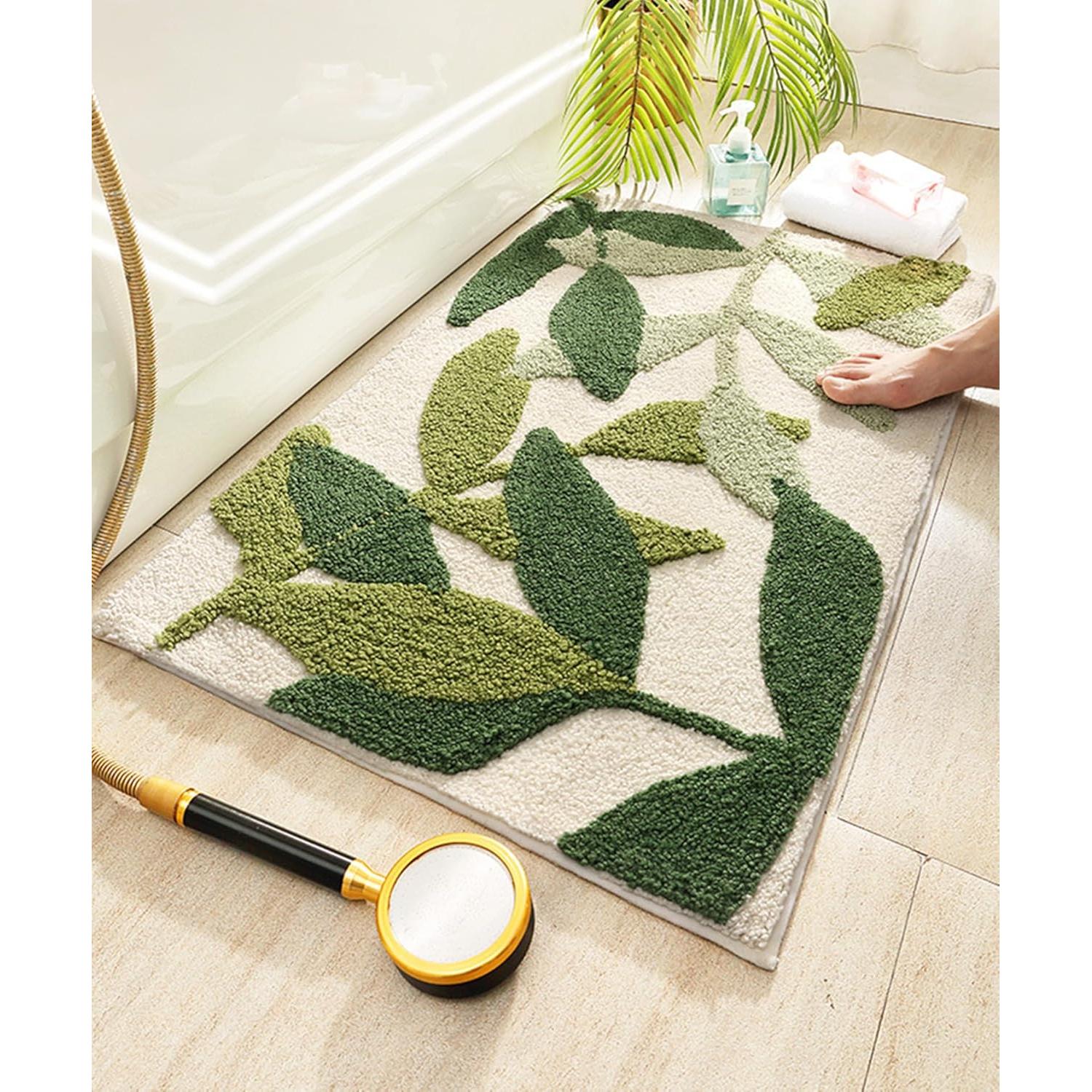 Juego de Alfombrillas de Baño ZGXL 2 Piezas Antideslizante Verde