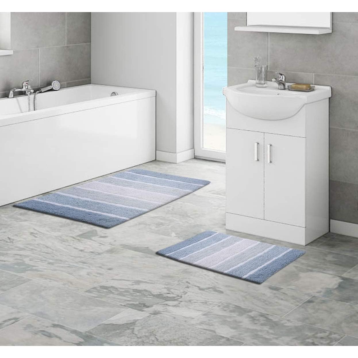 Juego de Alfombrillas de Baño Beer Valley 2 Piezas Algodón Antideslizante