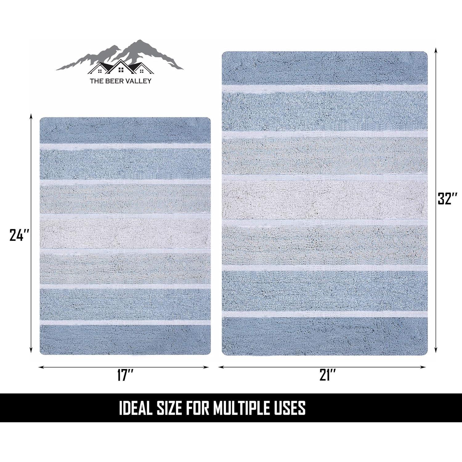 Juego de Alfombrillas de Baño Beer Valley 2 Piezas Algodón Antideslizante