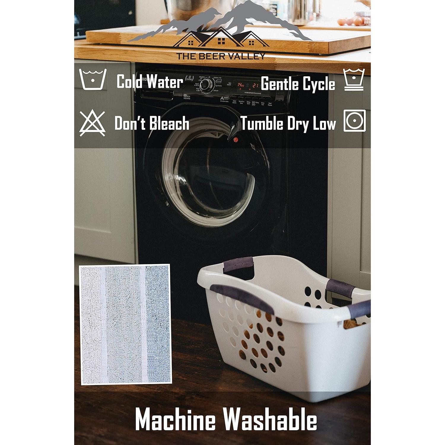 Juego de Alfombrillas de Baño Beer Valley 2 Piezas Algodón Antideslizante