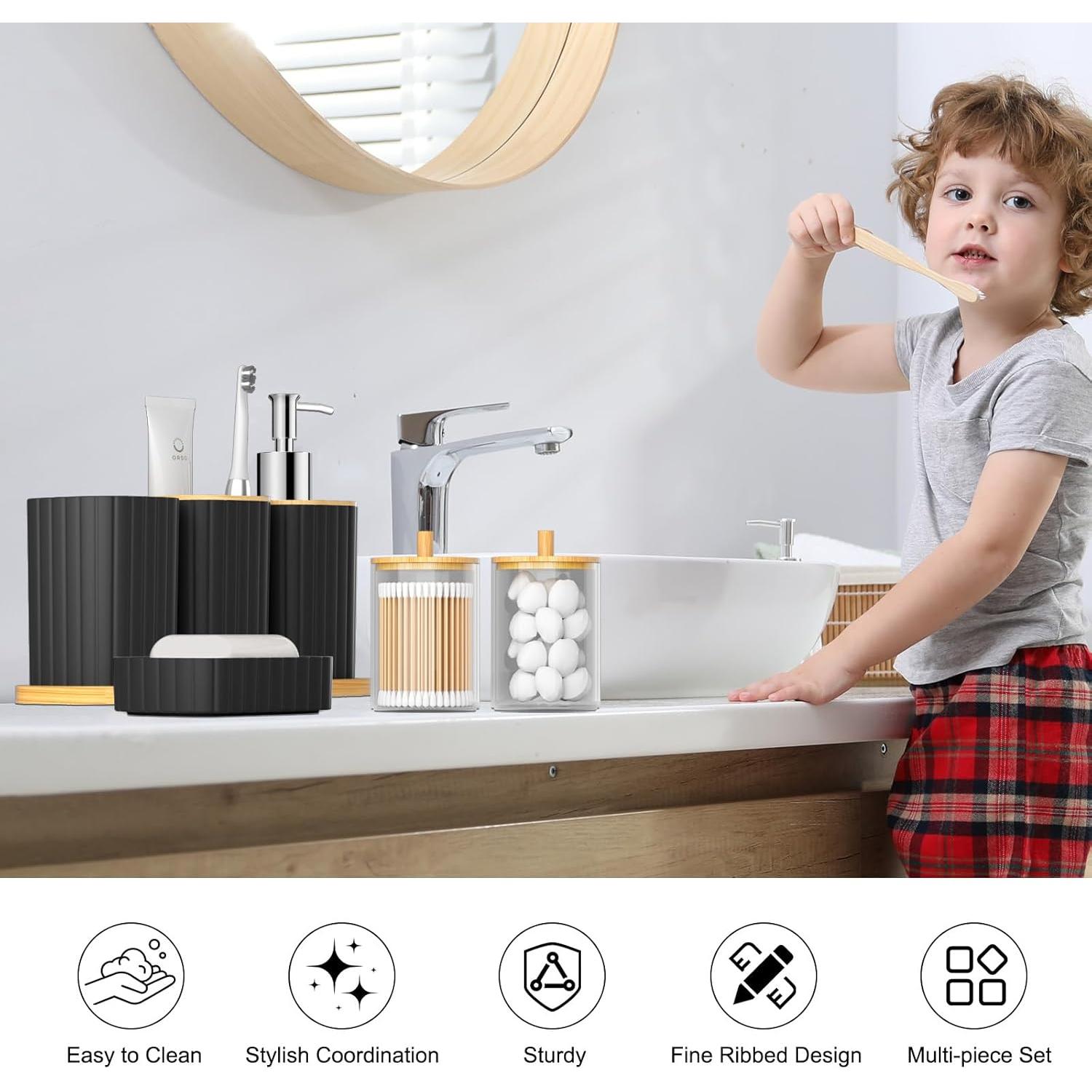 Juego de Accesorios de Baño Z ZONAMA 24 Piezas Negro