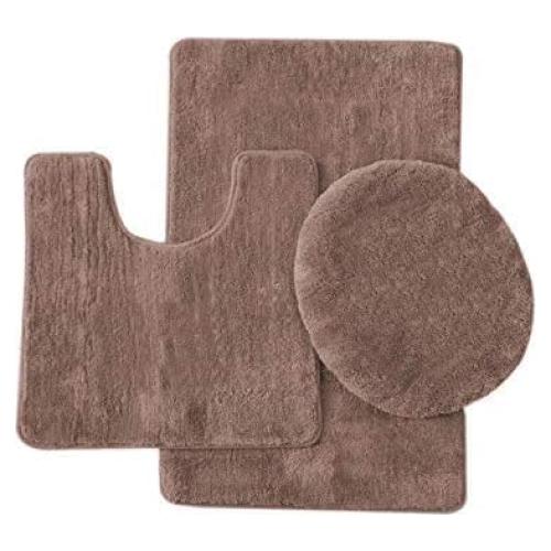 Juego de Alfombrillas de Baño 3 Piezas Genérico Taupe