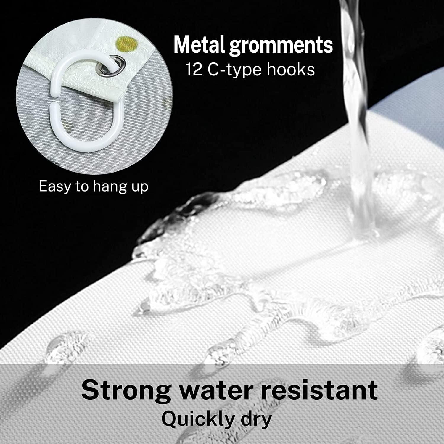 Juego de Cortinas de Ducha LQCOOL 4 Piezas Marrón Geométrico