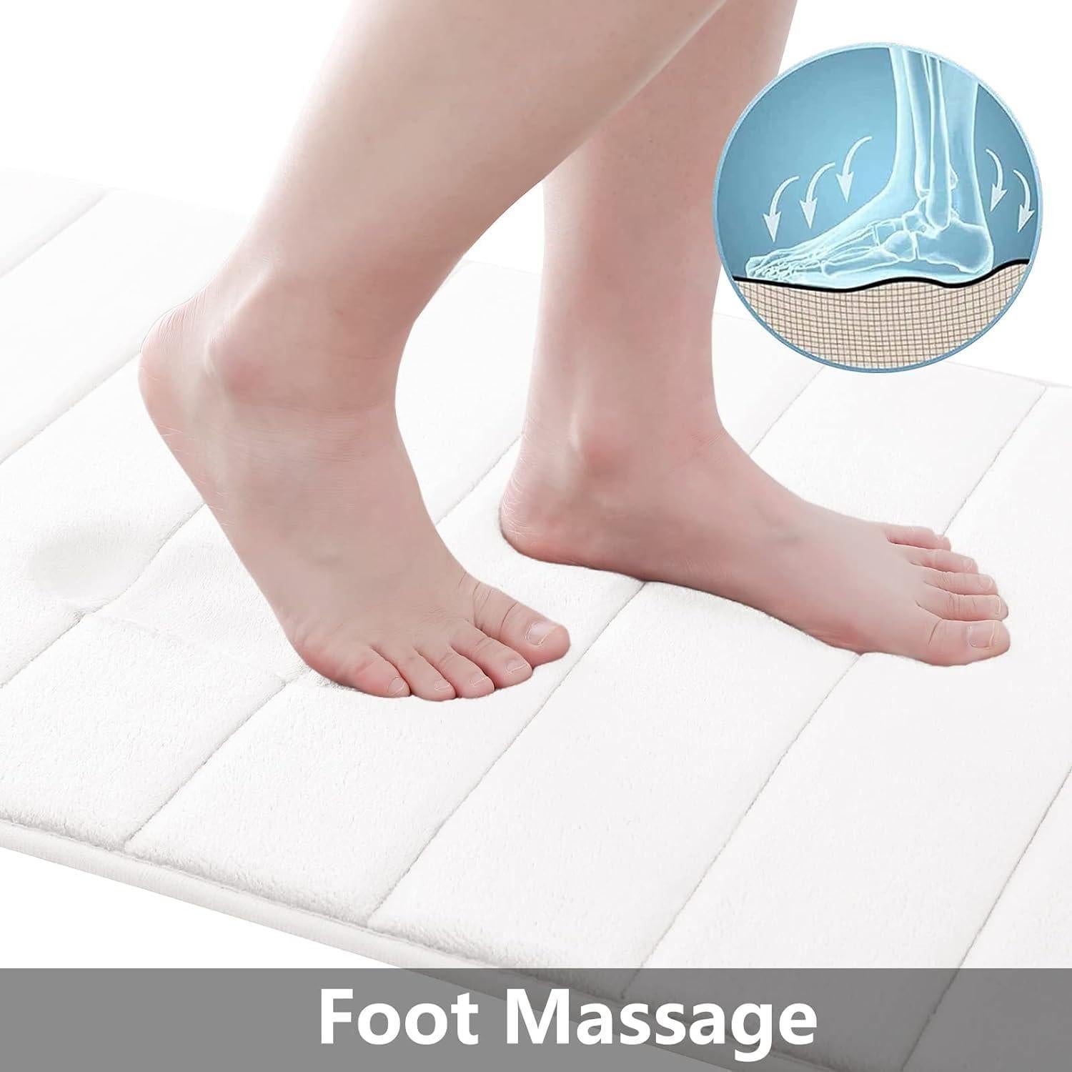 Conjunto 3 Alfombrillas de Baño Buganda Espuma Memoria Blanco