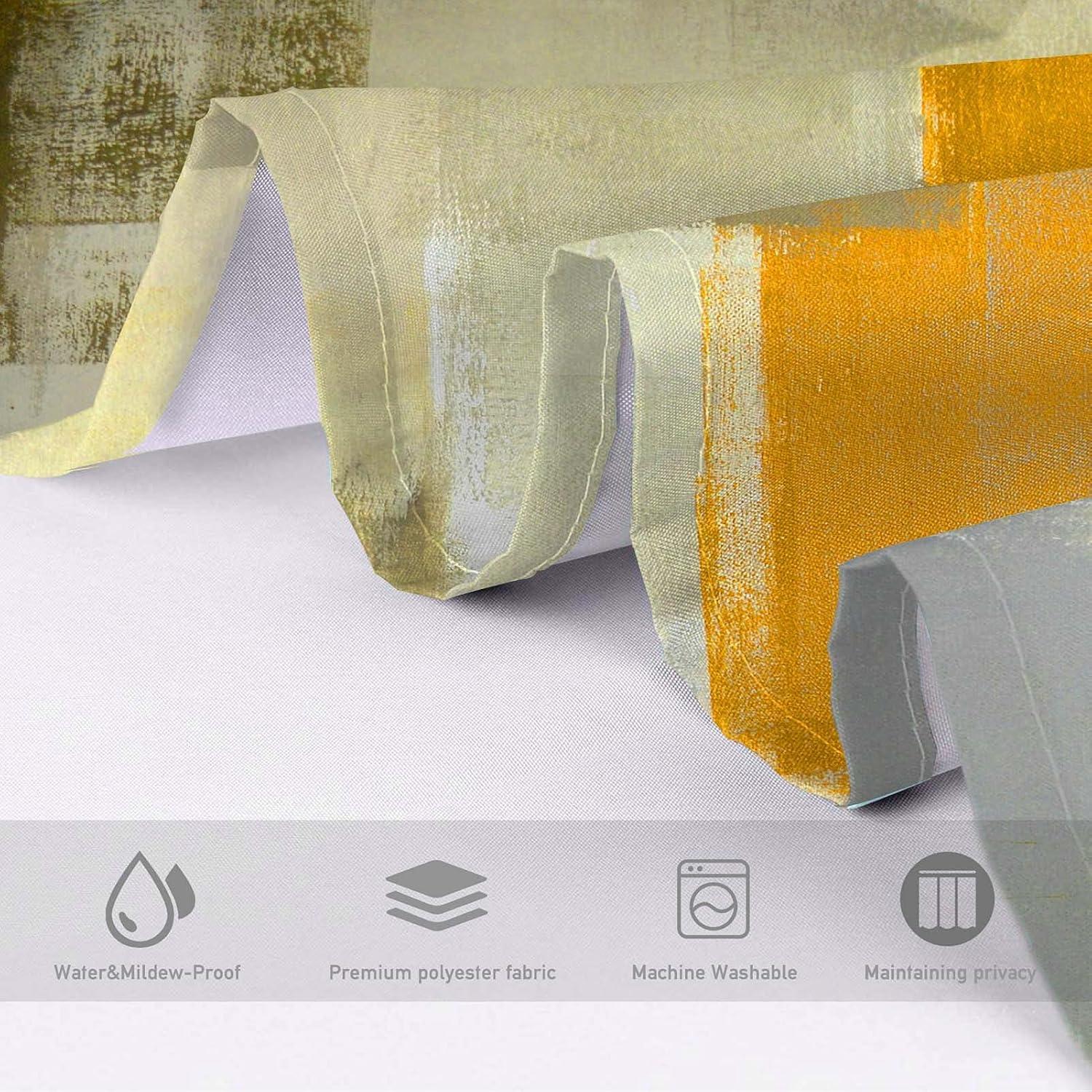 Juego de Cortinas de Ducha Lnond Naranja 182x182 cm con Alfombrillas