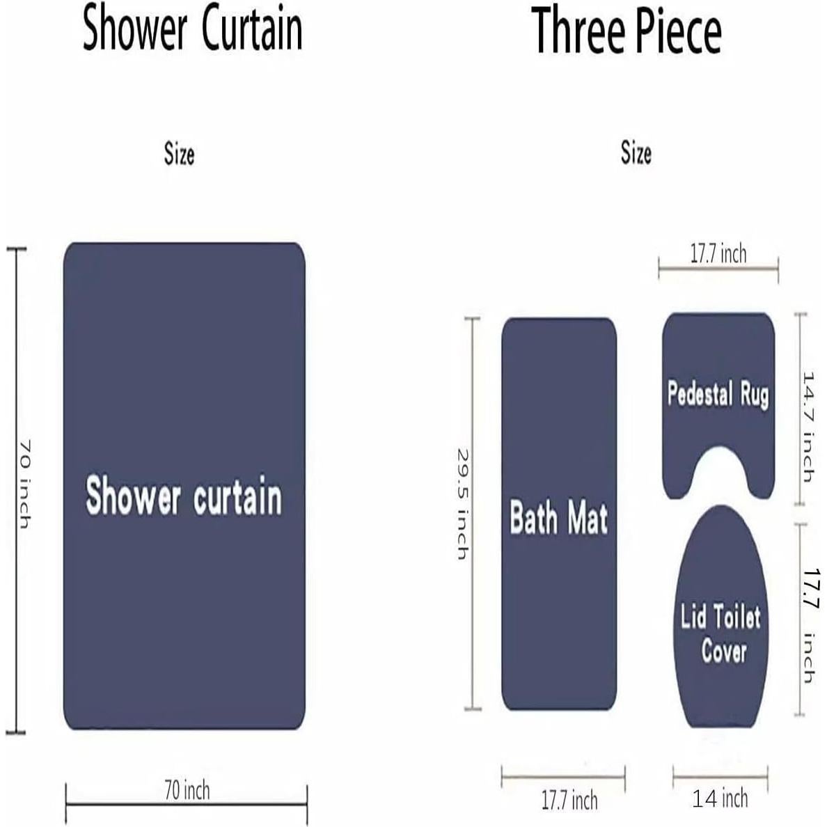 Conjunto de Cortinas de Ducha Yddsky 4 Piezas Rojo y Negro