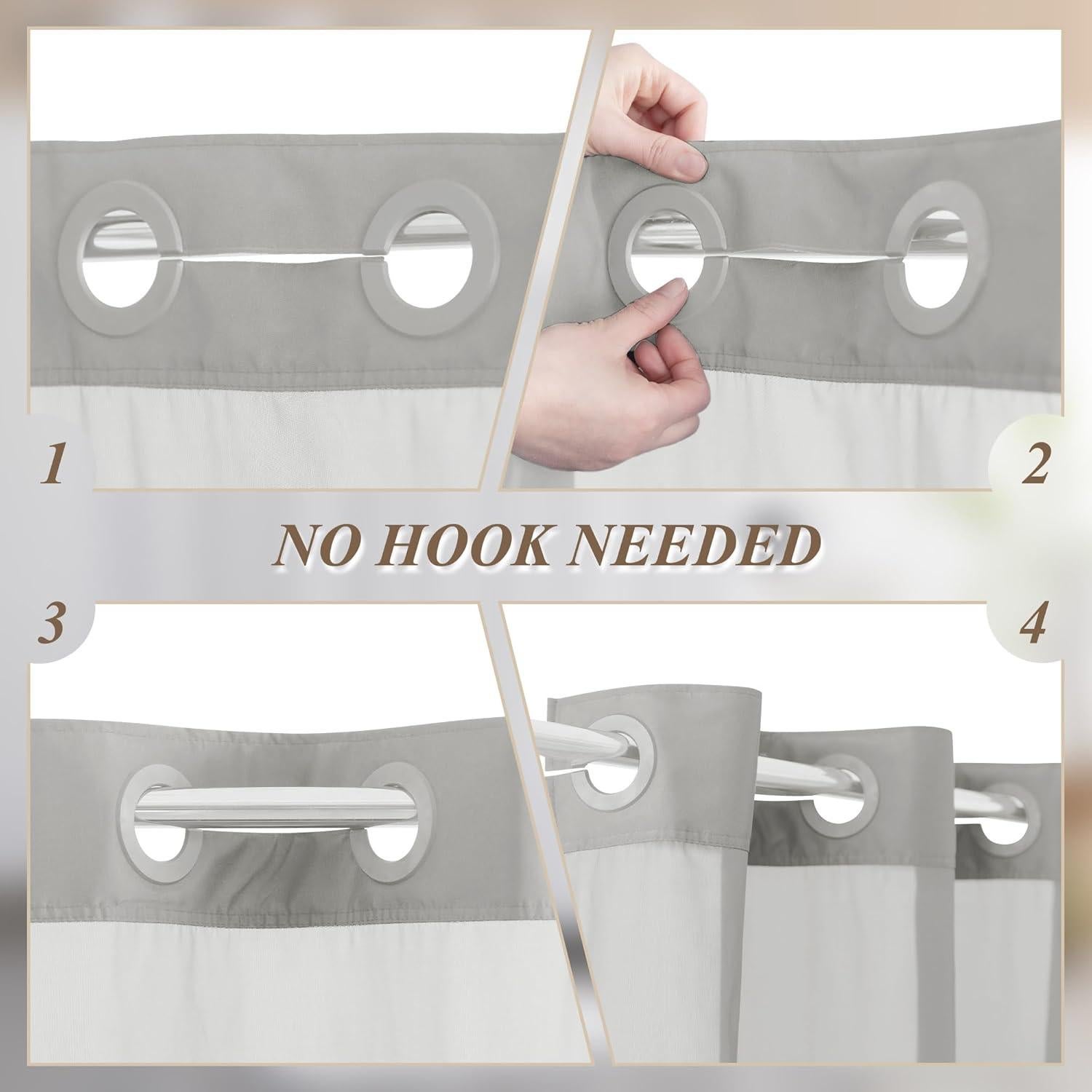 Conjunto de Cortinas de Ducha y Alfombrillas Barossa Design Gris