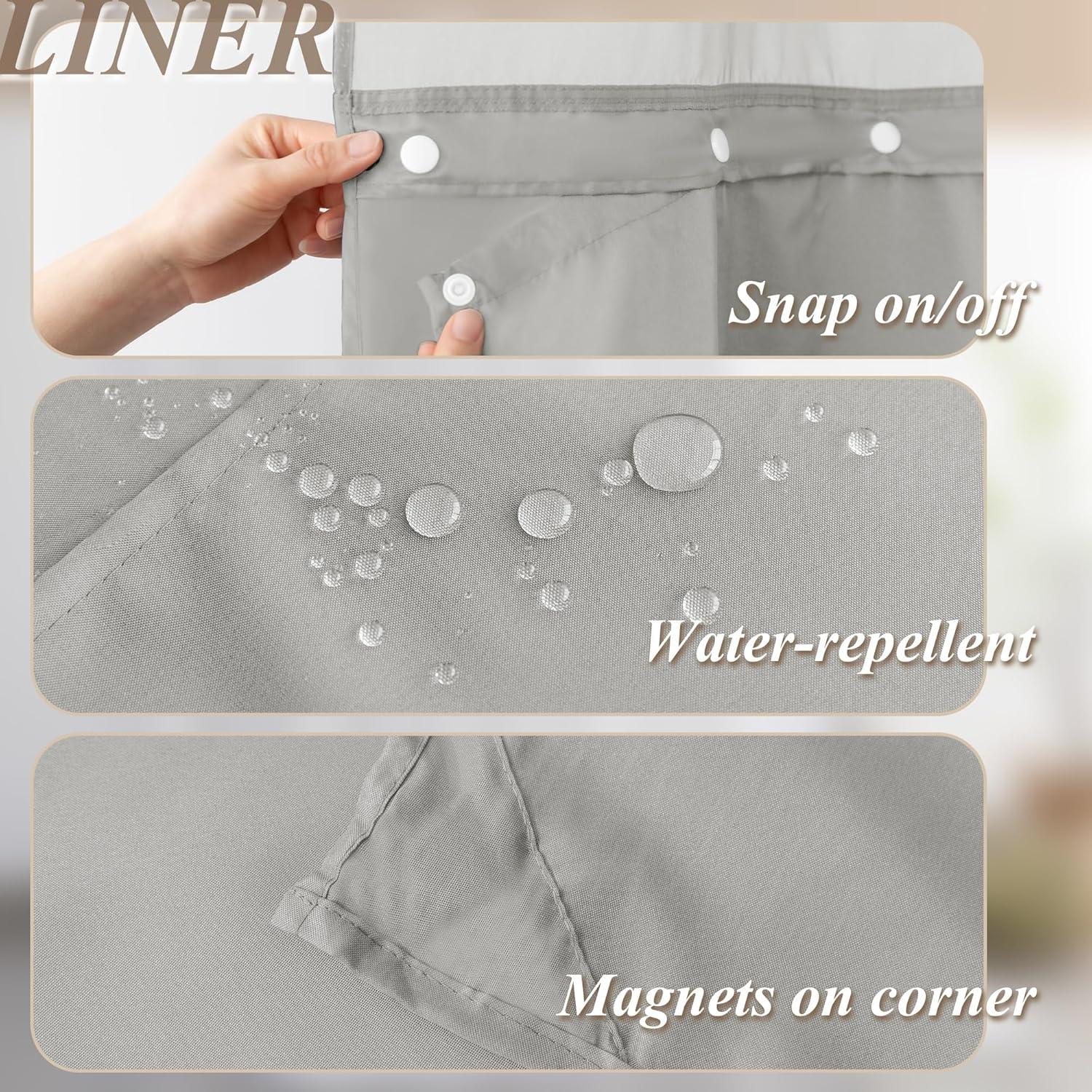 Conjunto de Cortinas de Ducha y Alfombrillas Barossa Design Gris