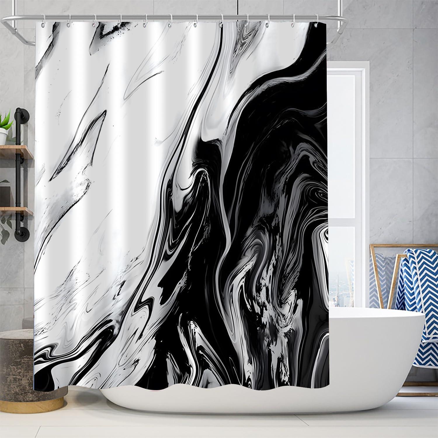 Conjunto de Baño Nkzply Cortina de Ducha 180x180cm y Alfombrillas