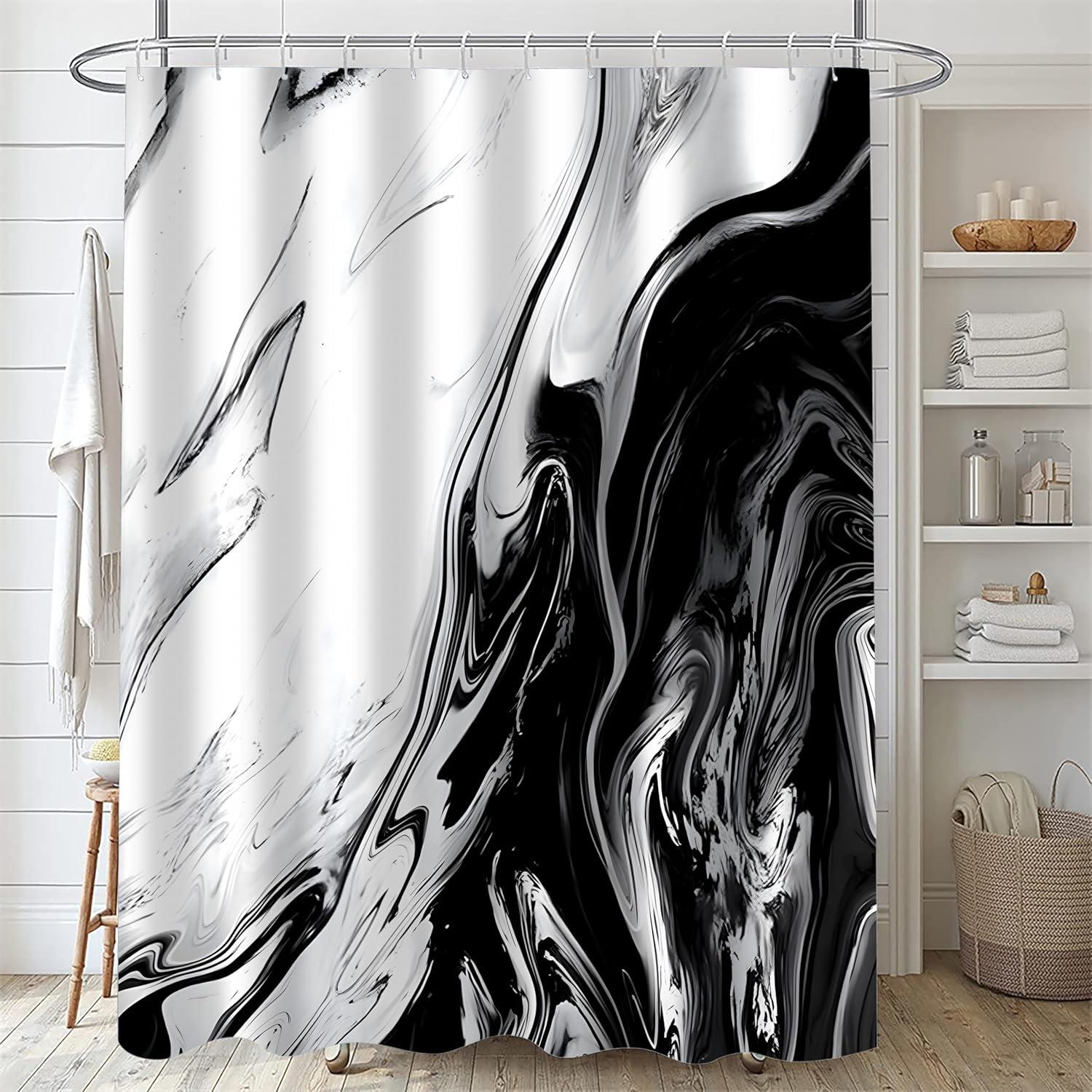 Conjunto de Baño Nkzply Cortina de Ducha 180x180cm y Alfombrillas