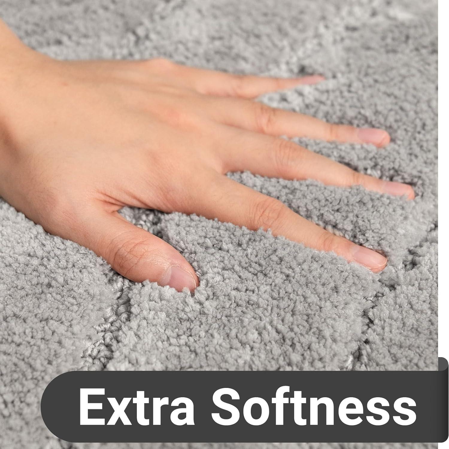 Alfombrilla de Baño Runner DEXDE 60x150 cm Gris Microfibra Antideslizante