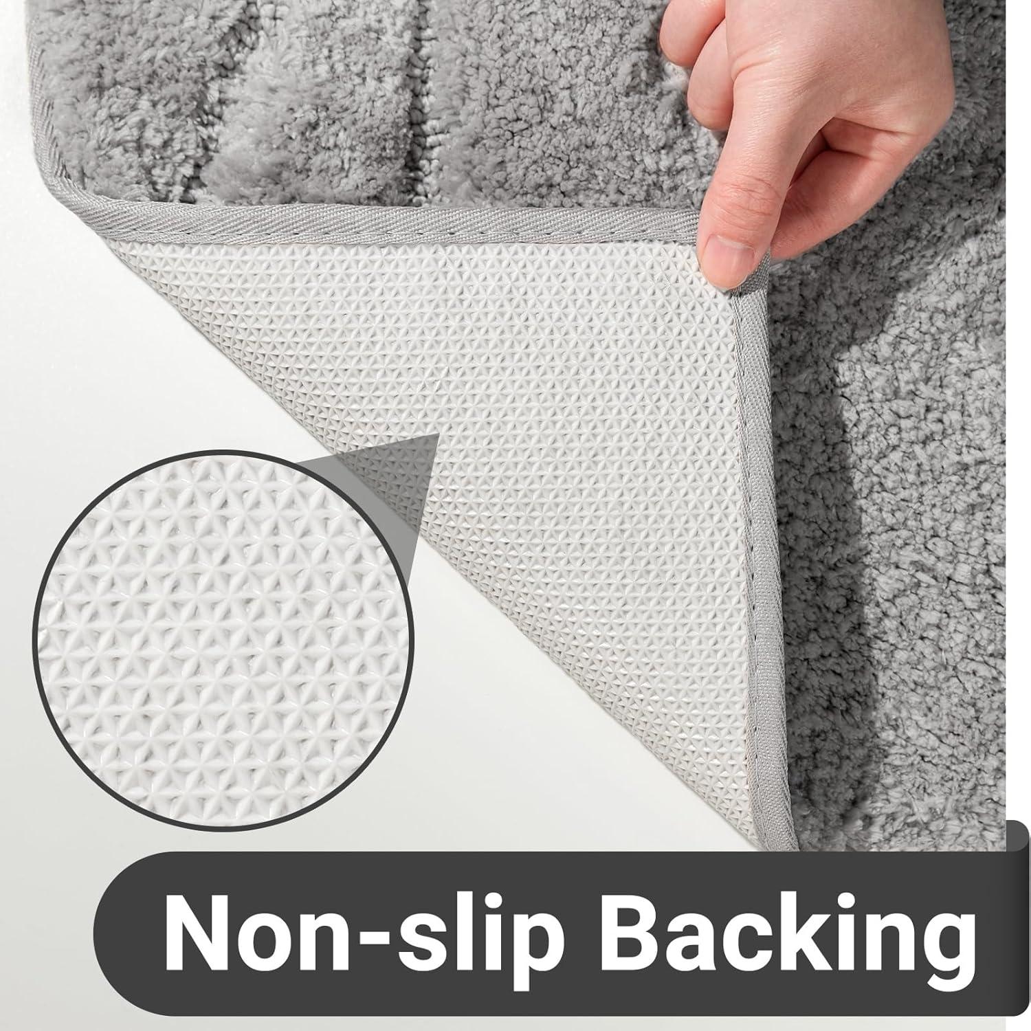 Alfombrilla de Baño Runner DEXDE 60x150 cm Gris Microfibra Antideslizante