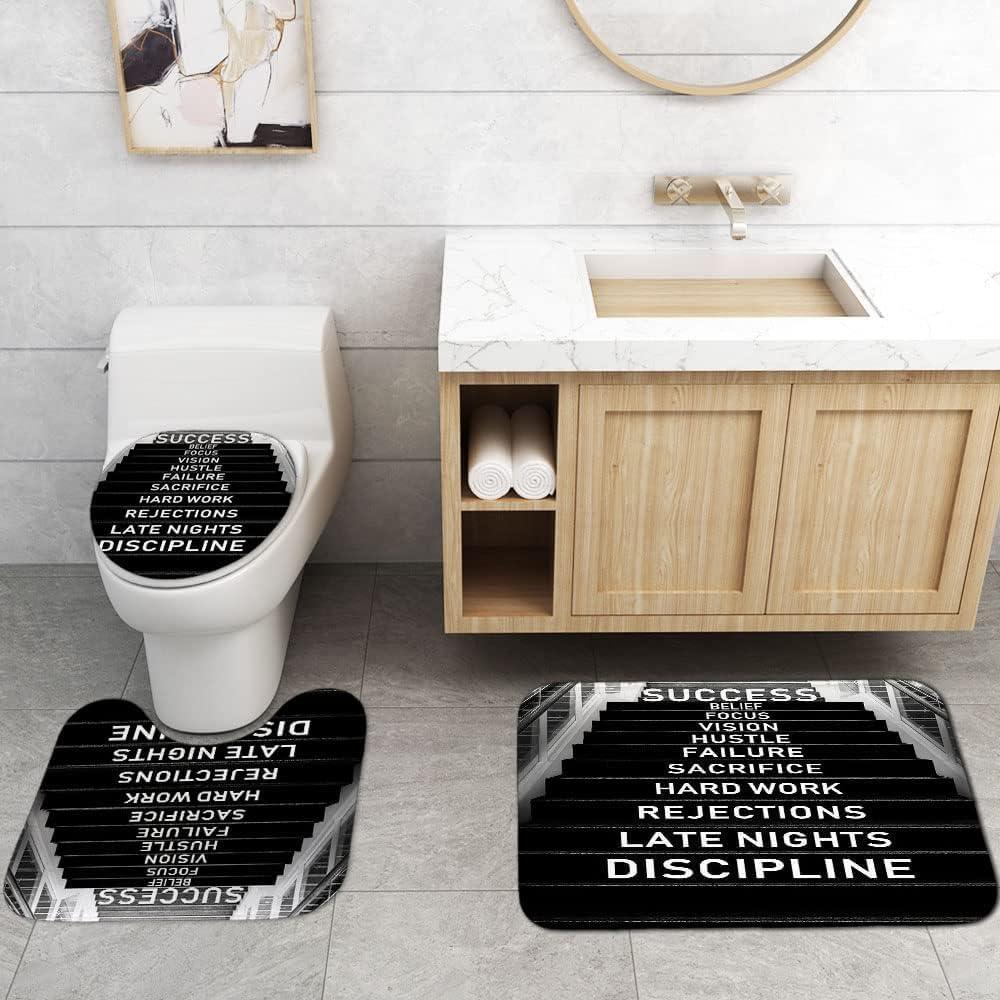 Juego de Cortinas de Ducha AYULO 4 Piezas Modernas Impermeables