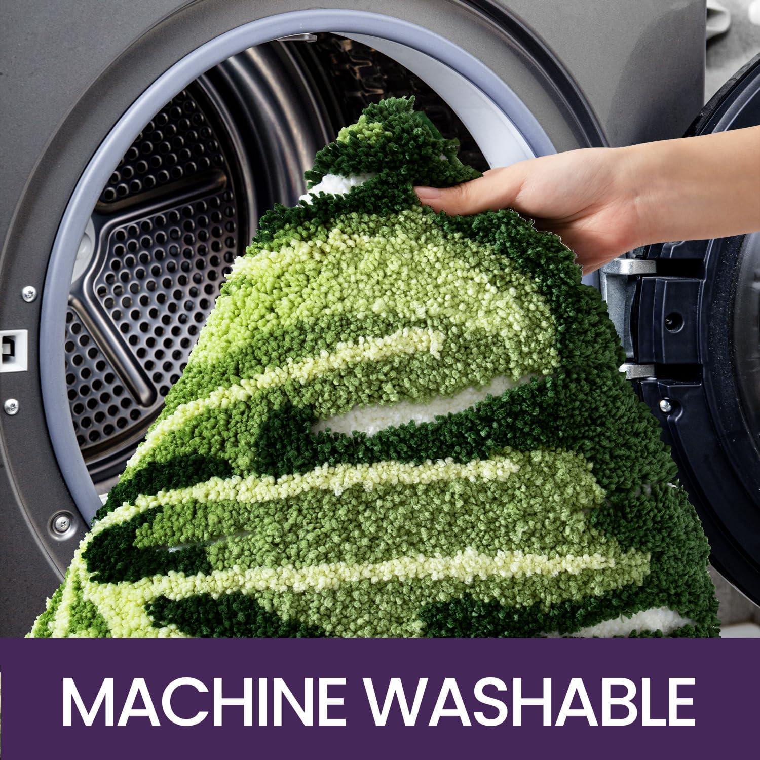 Alfombra de Baño DEXI Monstera 60x80cm Antideslizante Verde