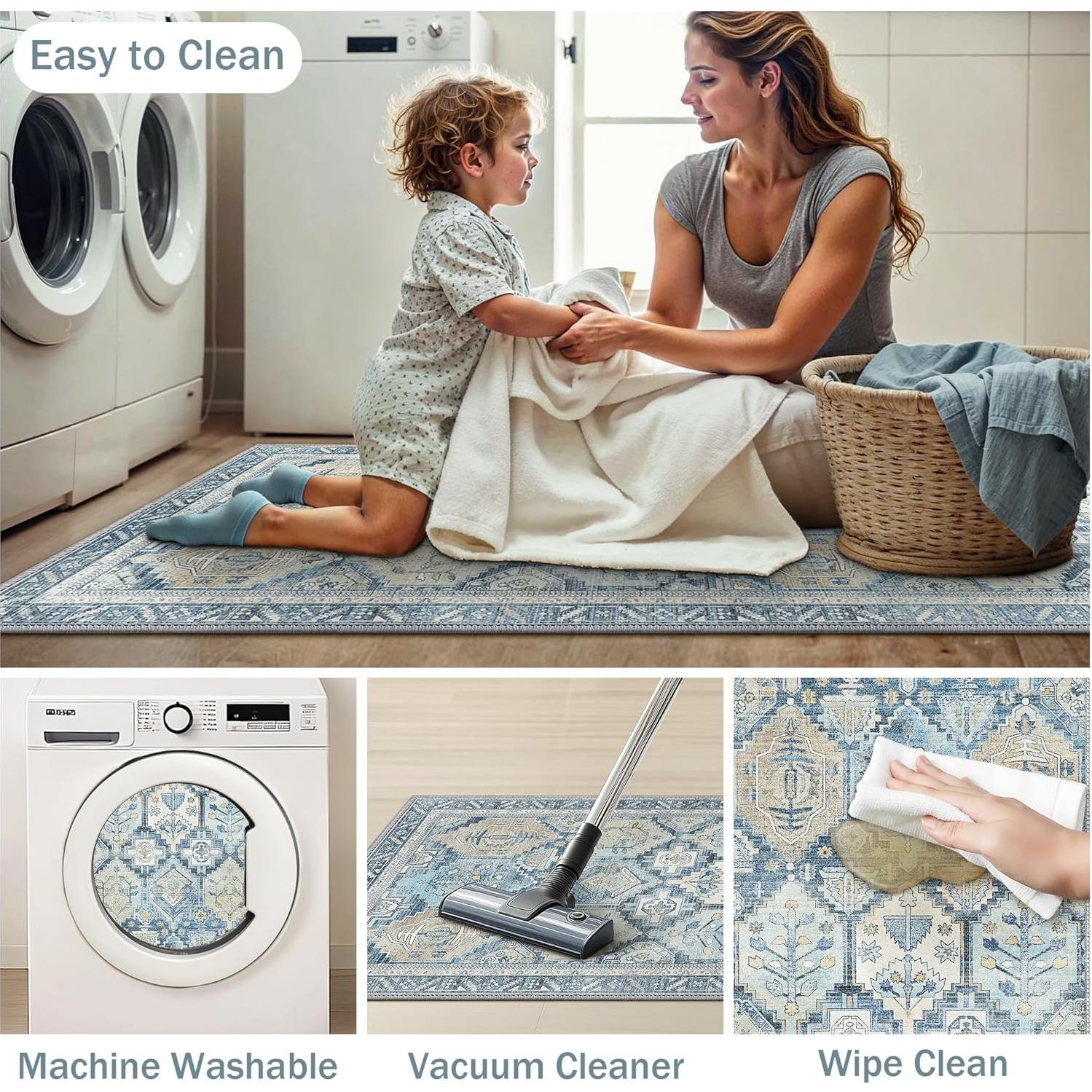 Alfombrillas de Cocina Antideslizantes GENIMO Juego de 3 Azul