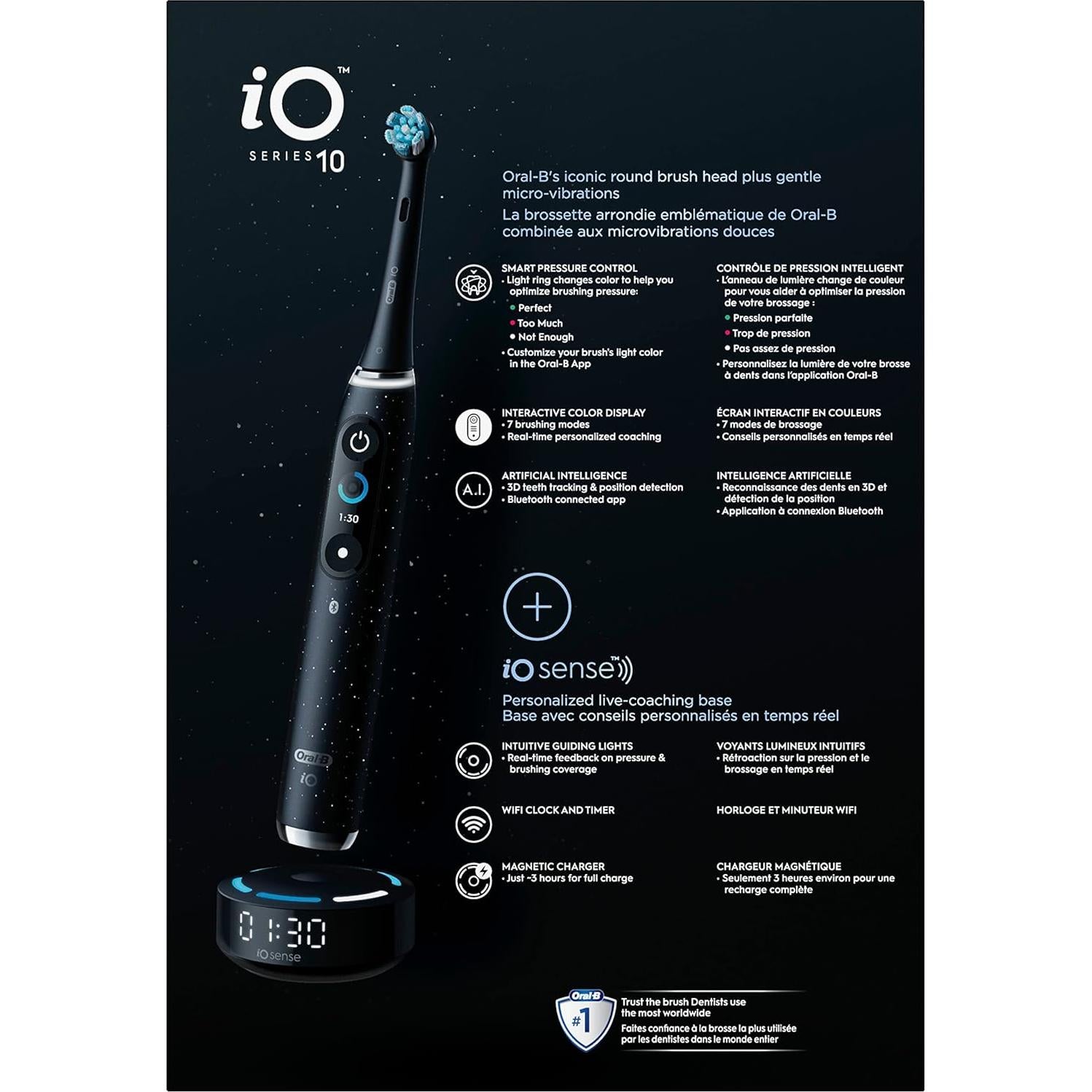 Cepillo de Dientes Eléctrico Oral-B iO Series 10 Negro con 7 Modos