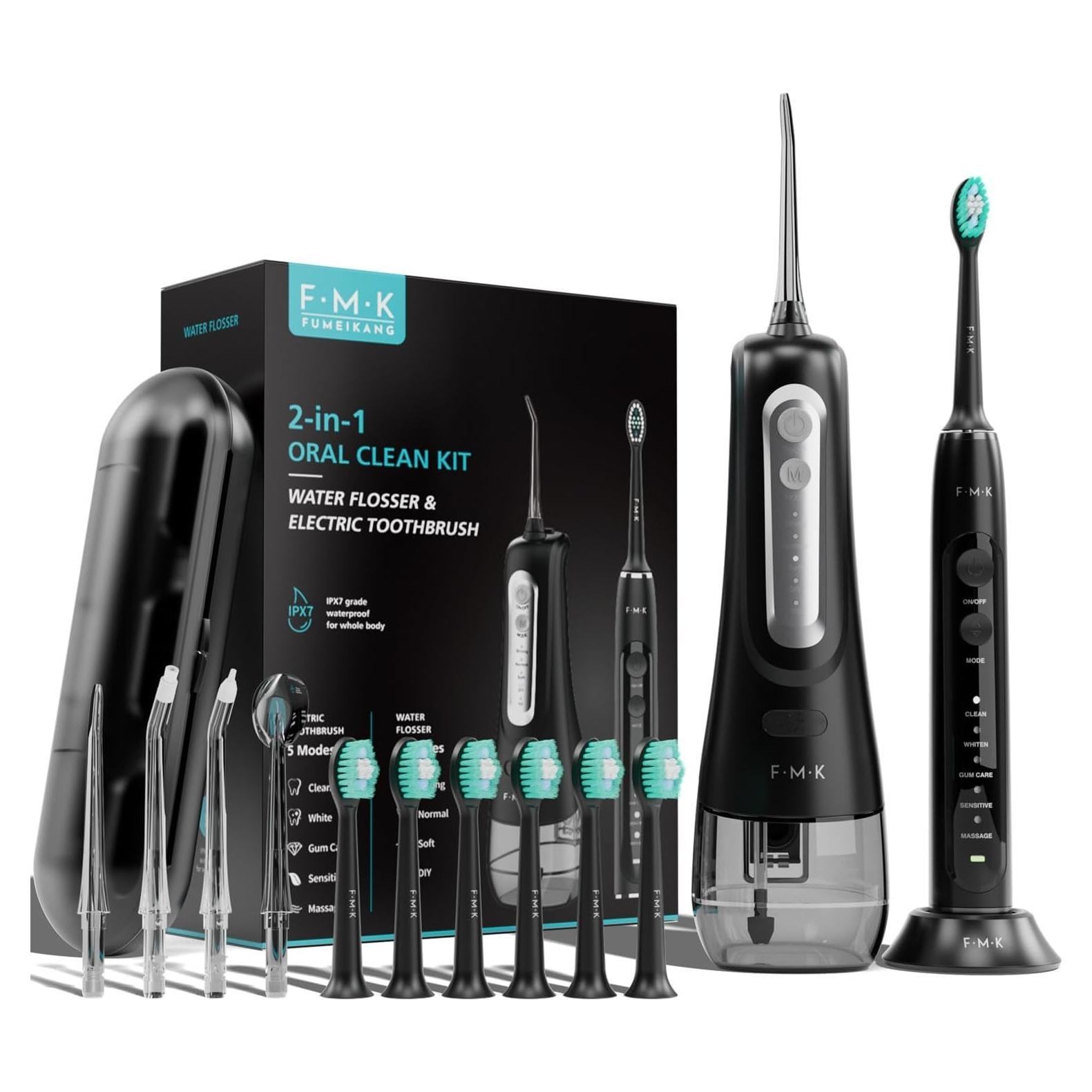 Kit de Limpieza Oral 2 en 1 FMK: Hilo Dental y Cepillo Eléctrico