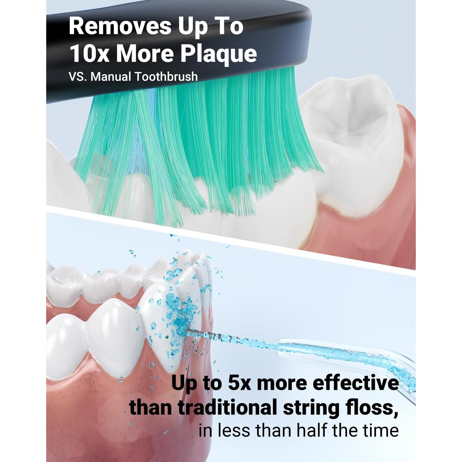 Kit de Limpieza Oral 2 en 1 FMK: Hilo Dental y Cepillo Eléctrico