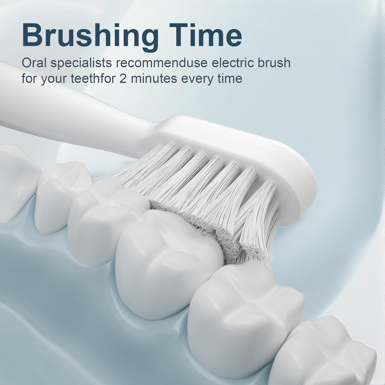 Juego de Cepillos de Dientes Eléctricos AJELU con 8 Cabezas y Soporte UV