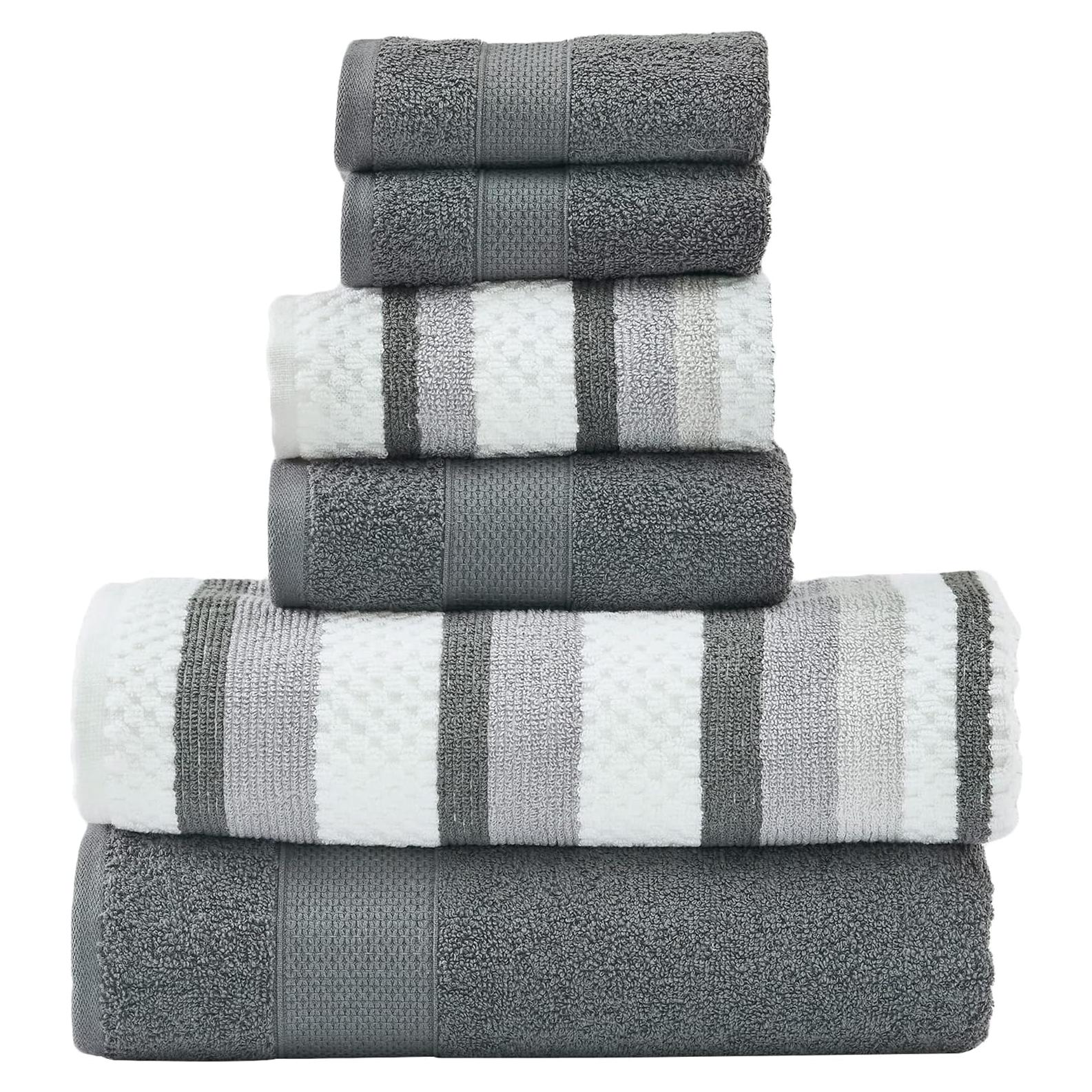 Conjunto de Toallas Jacquard Reversibles Modern Threads 6 Piezas