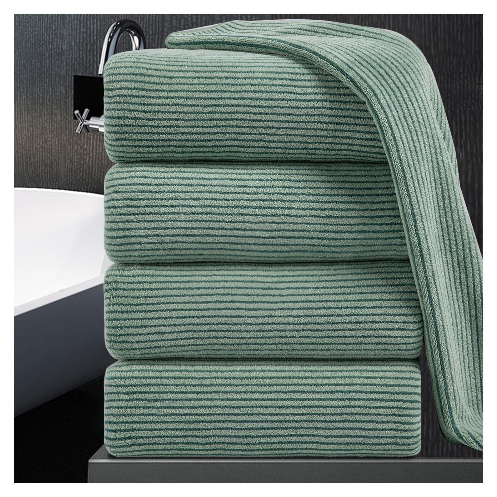 Juego de Toallas de Baño 4 Piezas Jessy Home Verde 89x178cm