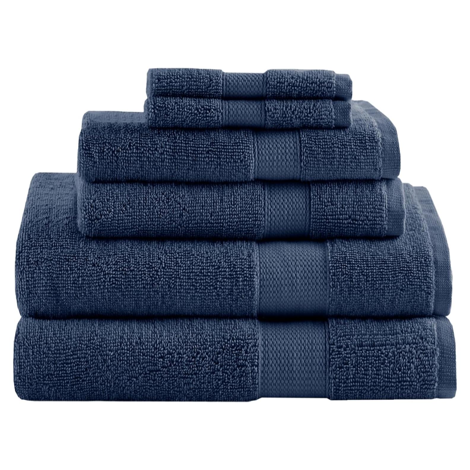 Juego de Toallas de Baño Turco Comfort Spaces 6 Piezas Azul Marino