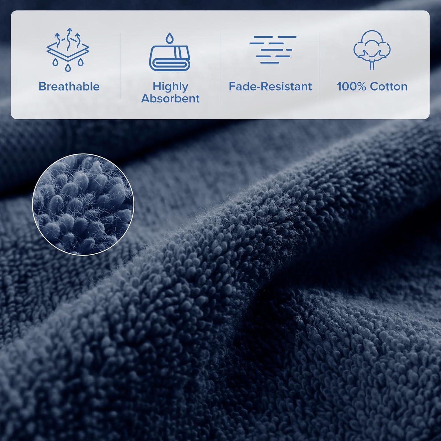 Juego de Toallas de Baño Turco Comfort Spaces 6 Piezas Azul Marino