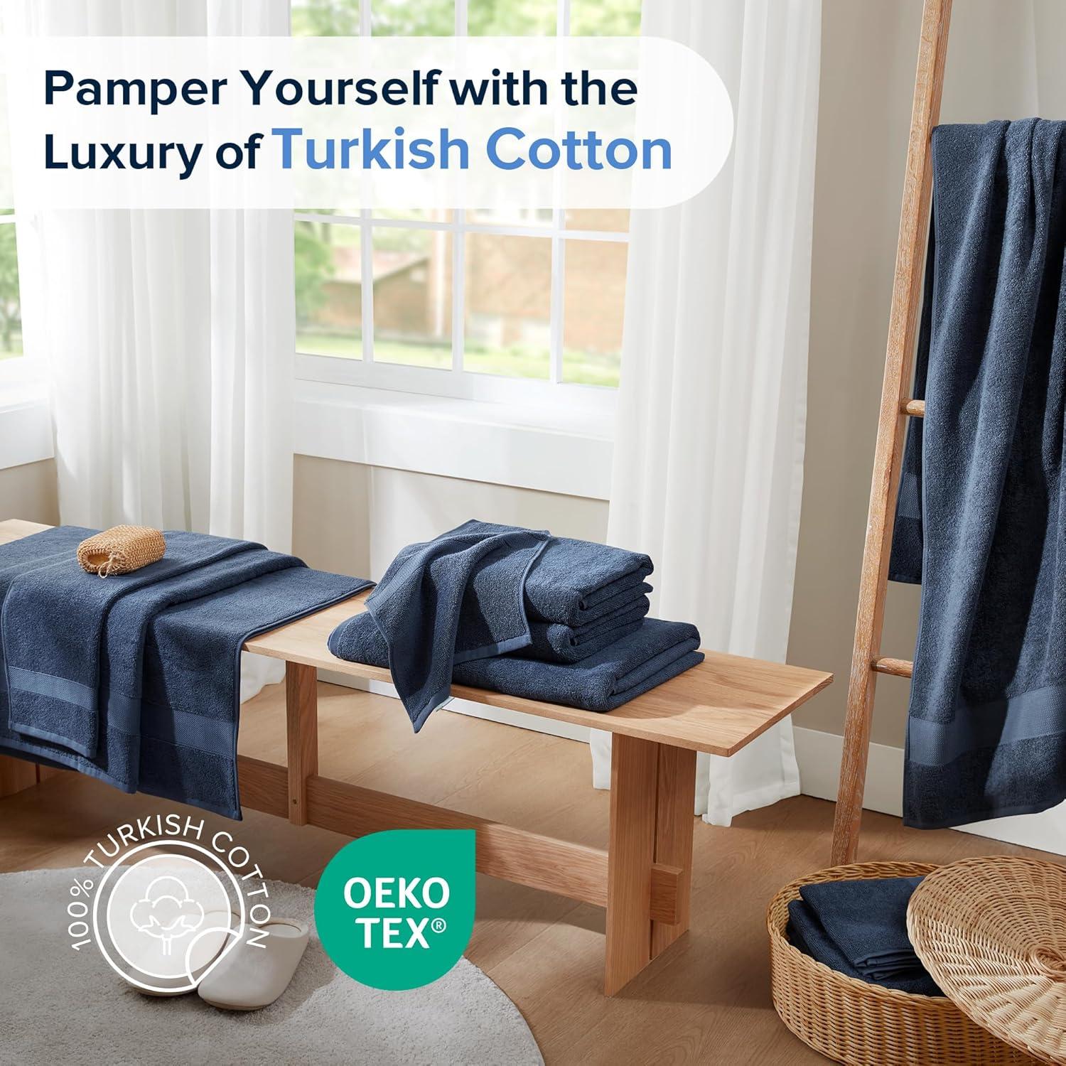 Juego de Toallas de Baño Turco Comfort Spaces 6 Piezas Azul Marino